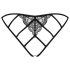 Obsessive Miamor - Zwarte kanten damesstring met netdetails (open ontwerp)