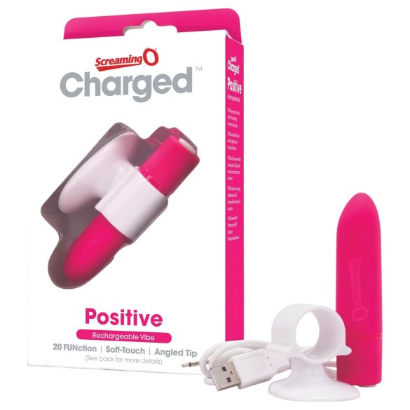 Screaming O Positive - krachtige oplaadbare staafvibrator (roze)