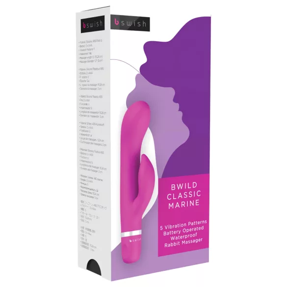 B SWISH Bwild Marine - rabbit vibrator - 2 motoren - siliconen - roze