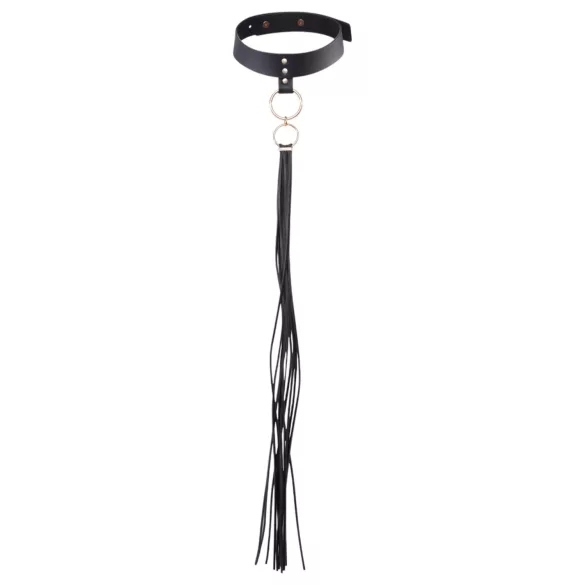 Bijoux Indiscrets - zweep en halsband - zwart