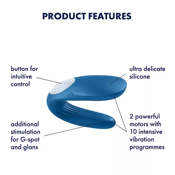 Satisfyer Double Whale - 2-motorige koppelsvibrator (blauw)