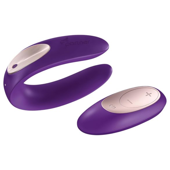 Satisfyer Double Plus Remote - draadloze, oplaadbare paar vibrator (paars)