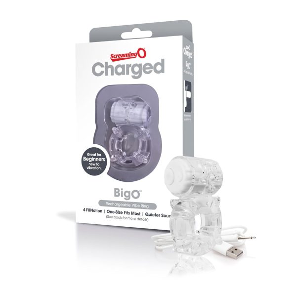 Screaming O - oplaadbare vibrerende penisring met sterdesign (transparant)