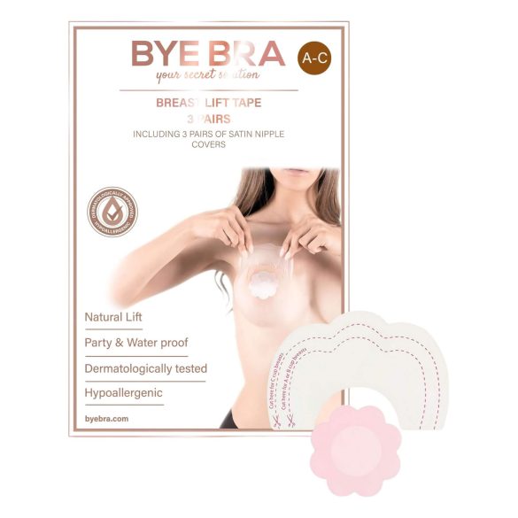 / Bye Bra A-C - onzichtbare borstlift tape - roze (3 paar)