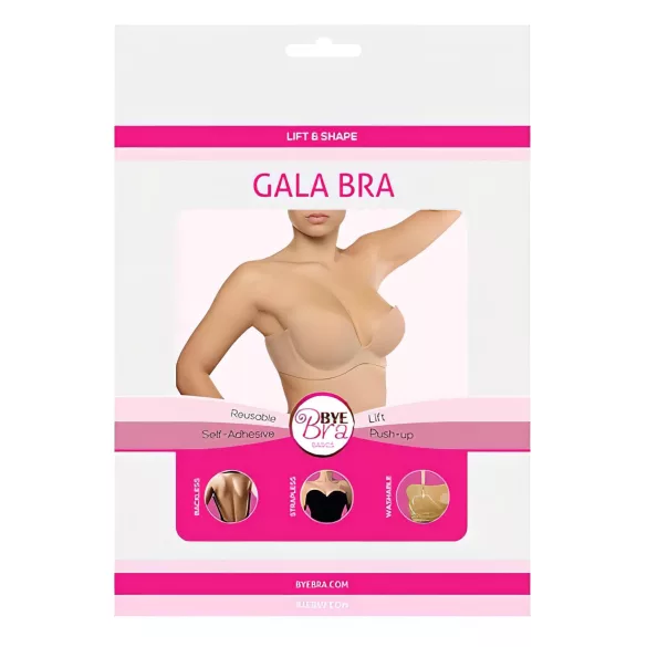 Bye Bra - push-up bh - straploos, zelfklevend - nude