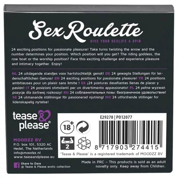 Sex Roulette Kama Sutra - seksspel (in 10 talen)