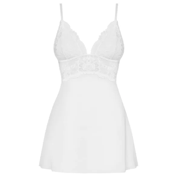 Obsessive - babydoll en string - kant - wit - L/XL