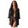 Obsessive Satinia Robe - satijnen gewaad set (zwart) - L/XL