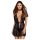 Obsessive Alluria - kanten peignoir en string (zwart) - L/XL