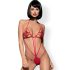 Obsessive Luiza - tulpenmotief body met bandjes - rood (S/M)