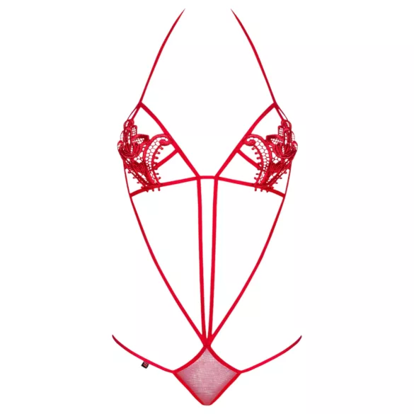 Obsessive Luiza - rood body met tulpjes en bandjes (S/M)