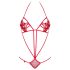 Obsessive Luiza - body met bandjes - tulpmotief - rood - S/M
