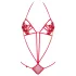 Obsessive Luiza - rood body met tulpjes en bandjes (S/M)