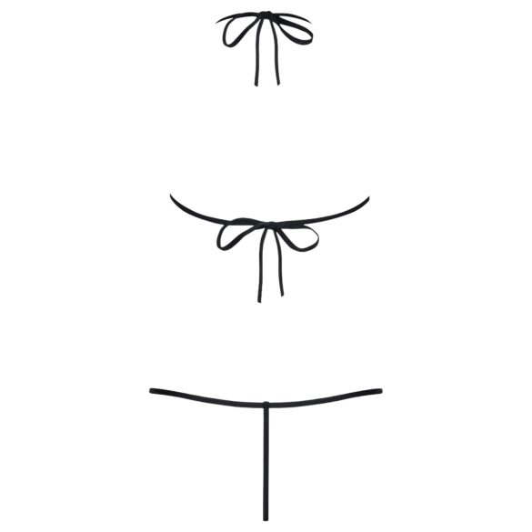 Obsessive Luiza - tulpen, bandjes body - zwart (S/M)