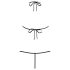 Obsessive Luiza - tulpvormige, bandjes body - zwart (S/M)
