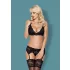 Obsessive - lingerie set - kanten details - zwart - L/XL