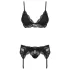 Obsessive - lingerie set - kanten details - zwart - L/XL