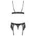 Obsessive - lingerie set - kanten details - zwart - L/XL