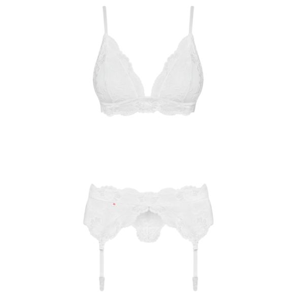 Obsessive 810-SEG-2 - kanten lingerie set (wit) - L/XL