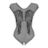 Obsessive B112 - open bodystocking met engelenvleugels - zwart - XL/XXL