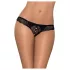 Obsessive Miamor - open dames string - kant met steentjes - zwart - L/XL