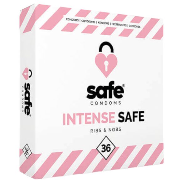 SAFE Intense Safe - Geribbeld en Gepunt Condoom (36 stuks)
