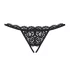 Obsessive - open string met strikje - kant - zwart - L/XL