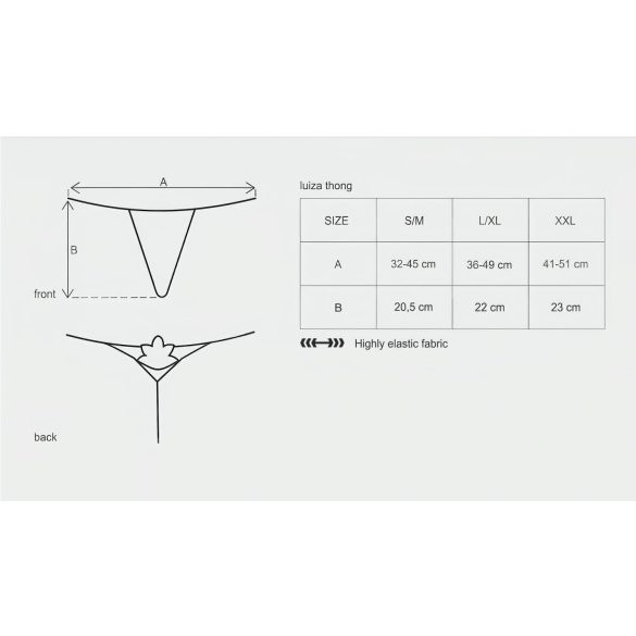 Obsessive Luiza - string slip - tulpmotief - wit - L/XL