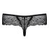 Obsessive Miamor - damesstring met edelsteen en kant (zwart)