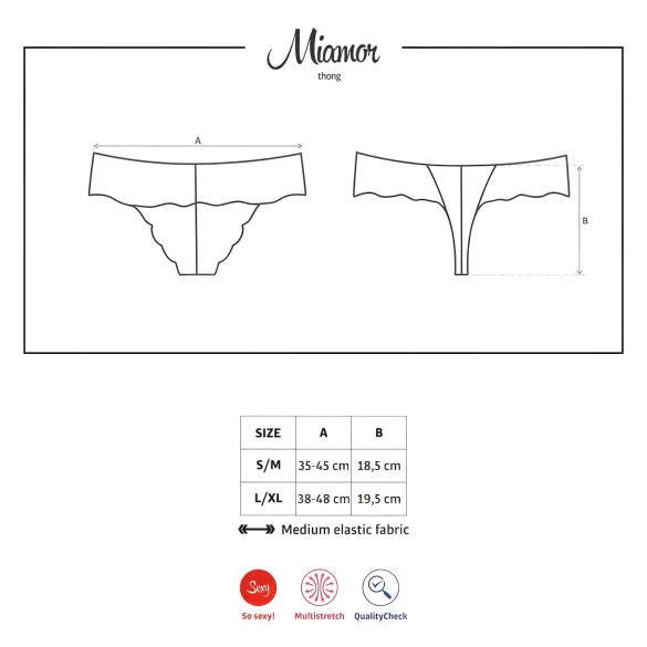Obsessive Miamor - dames string - met strass steentjes - kant - zwart