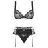 Obsessive Heartina - lingerie set - zwart