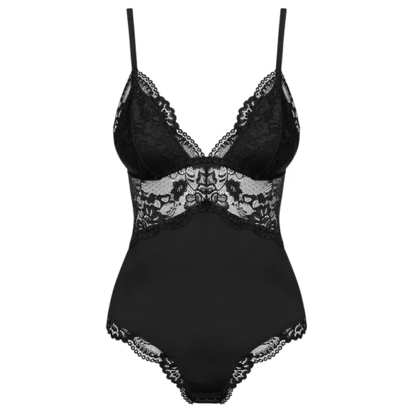 Obsessive - teddy body - kant - zwart - XXL