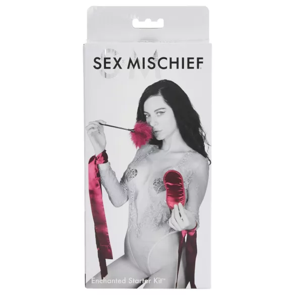 S&M - bondage beginnerset - satijn - rood - 4-delig
