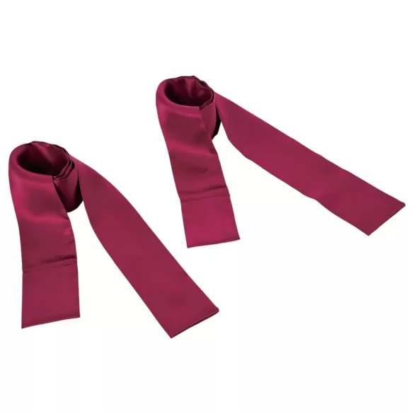 S&M - satijnen bondage band set - rood - 2-delig