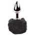 / FEELZTOYS Bunny Tails - metalen anaalplug met konijnenstaart (zilver-zwart)