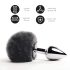 / FEELZTOYS Bunny Tails - metalen anaalplug met konijnenstaart (zilver-zwart)