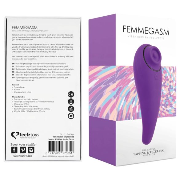 FEELZTOYS Femmegasm - oplaadbare 2-in-1 clitoristrilmachine (paars)