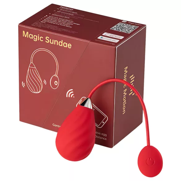 Magic Motion Sundae - draagbaar app-gestuurd vibratie-ei (rood)