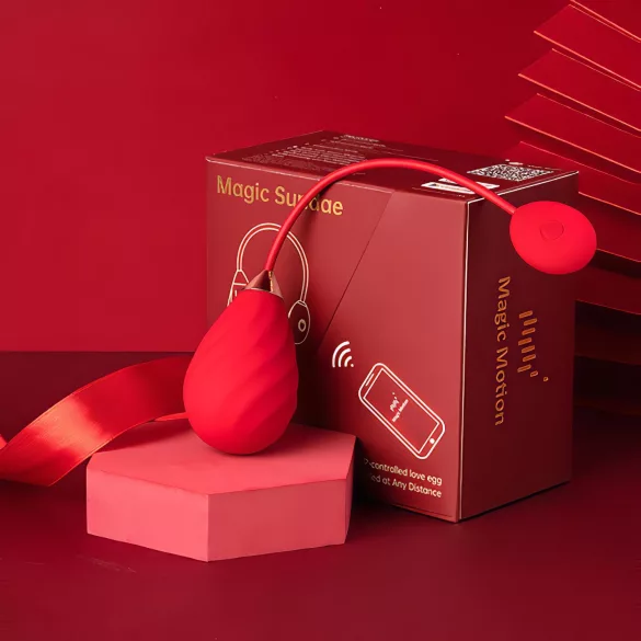 Magic Motion Sundae - draagbaar app-gestuurd vibratie-ei (rood)