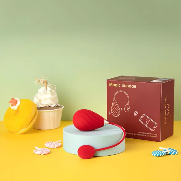 Magic Motion Sundae - draagbaar app-gestuurd vibratie-ei (rood)