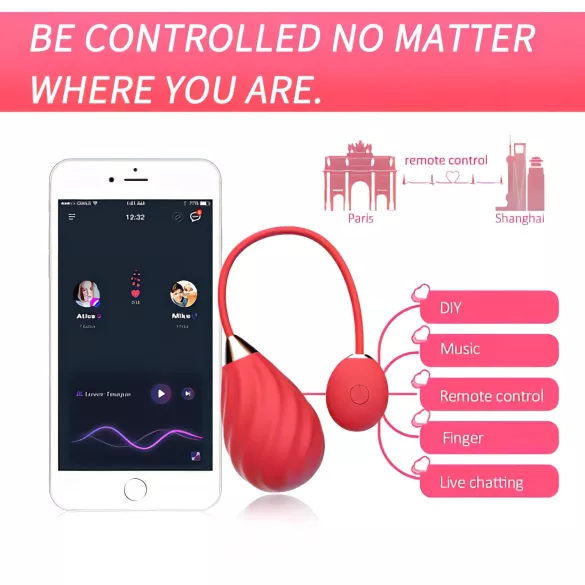Magic Motion Sundae - draagbaar app-gestuurd vibratie-ei (rood)