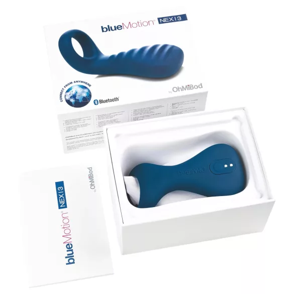 OhMiBod Bluemotion Nex 3 - App-gestuurde vibrerende penisring voor mannen (blauw)
