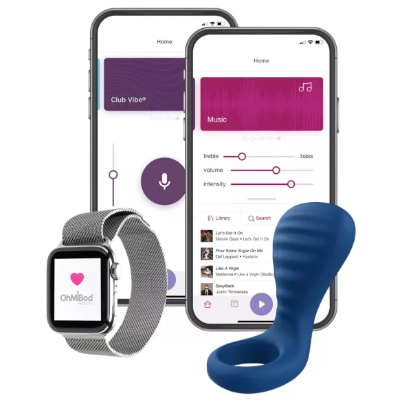 OhMiBod Bluemotion Nex 3 - App-gestuurde vibrerende penisring voor mannen (blauw)