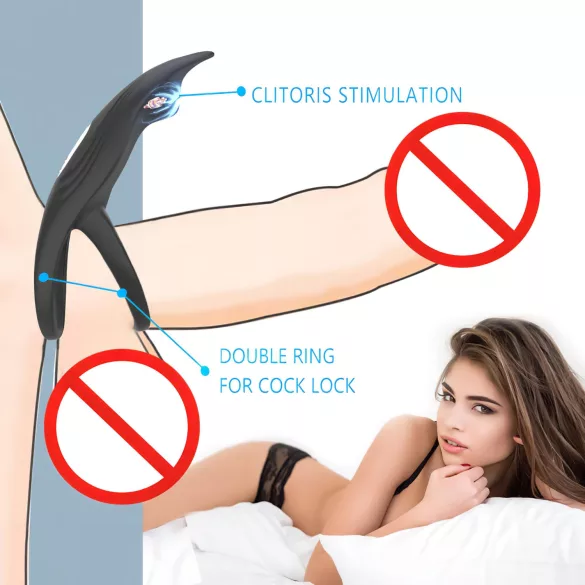 Aixiasia Hoody B - oplaadbare vibrerende penisring - zwart
