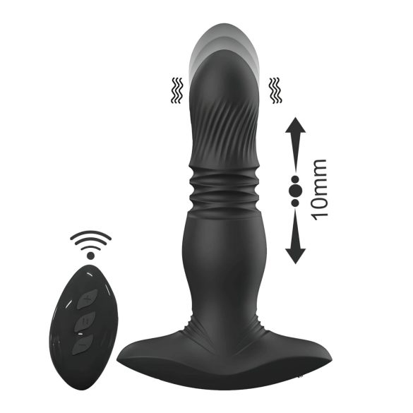 Aixiasia Roy - anale vibrator met stootfunctie - oplaadbaar - zwart
