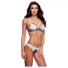 Baci - bloemen kanten bh-set + open slipje - M/L