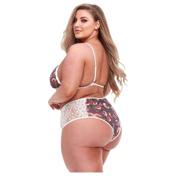 Baci - plus size bh set - bloemenkant - zwart