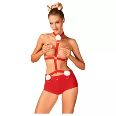   Obsessive Ms Reindy - dames rendier kostuum set (2-delig) - rood