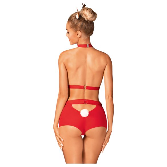 Obsessive Ms Reindy - dames rendier kostuum set (2-delig) - rood