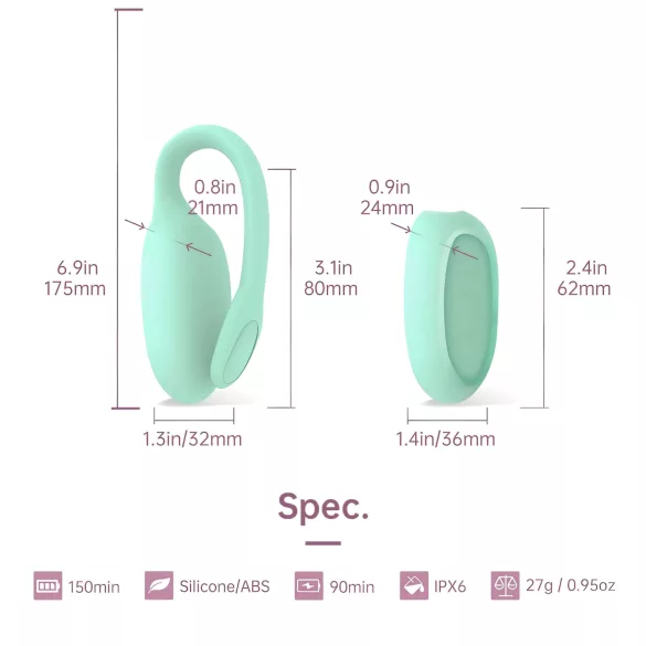 Magic Motion FitCute - App-gestuurde vibrerende geishabal (mint)
